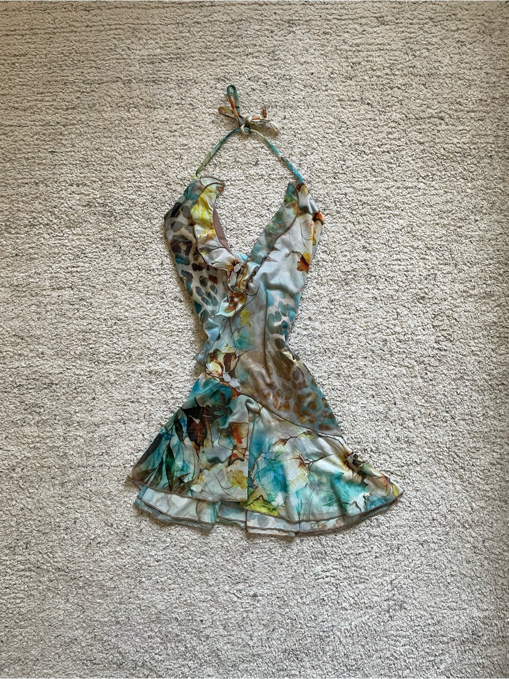 Mesh Halter Mini Dress